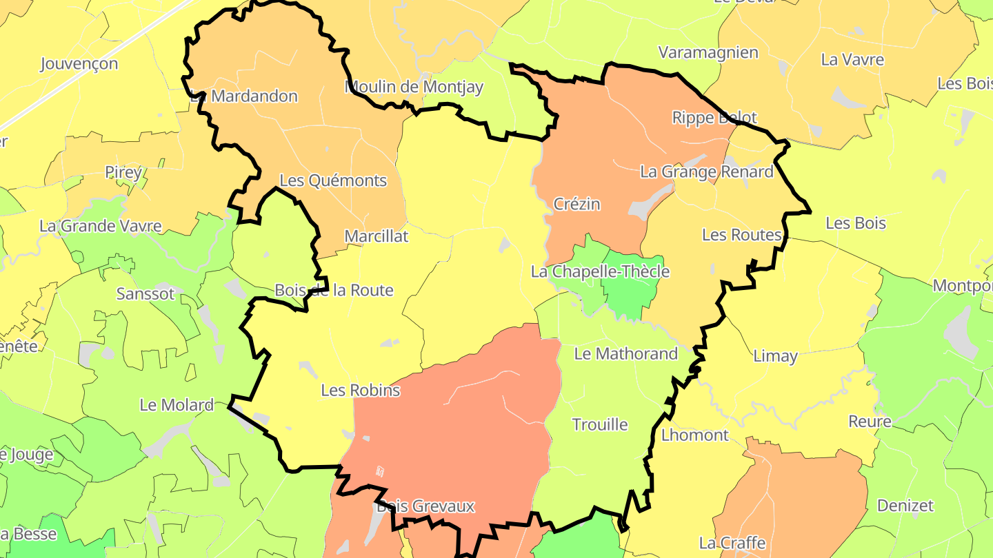 Carte des prix de l'immobilier La Chapelle-Thècle