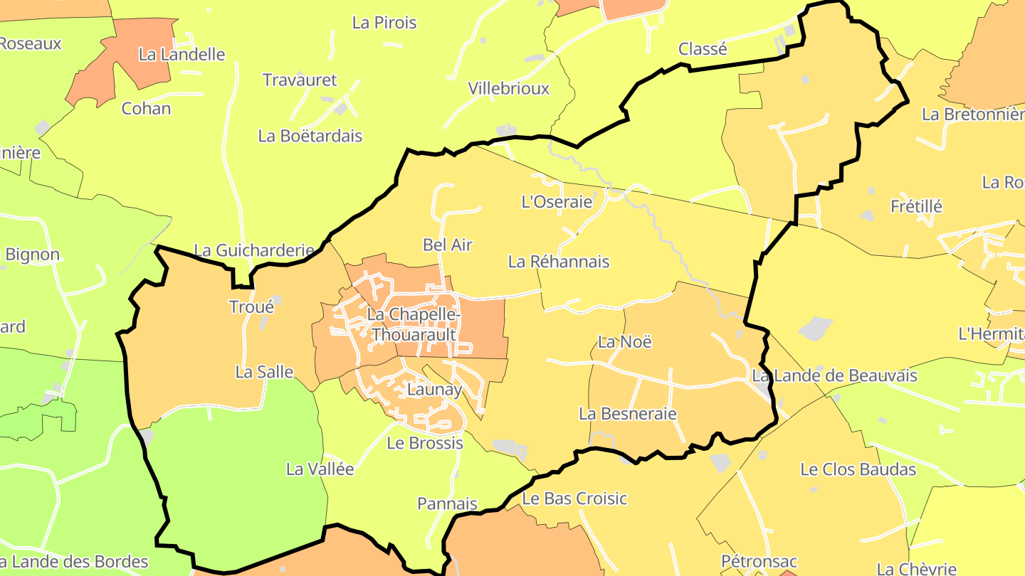 Carte des prix de l'immobilier La Chapelle-Thouarault