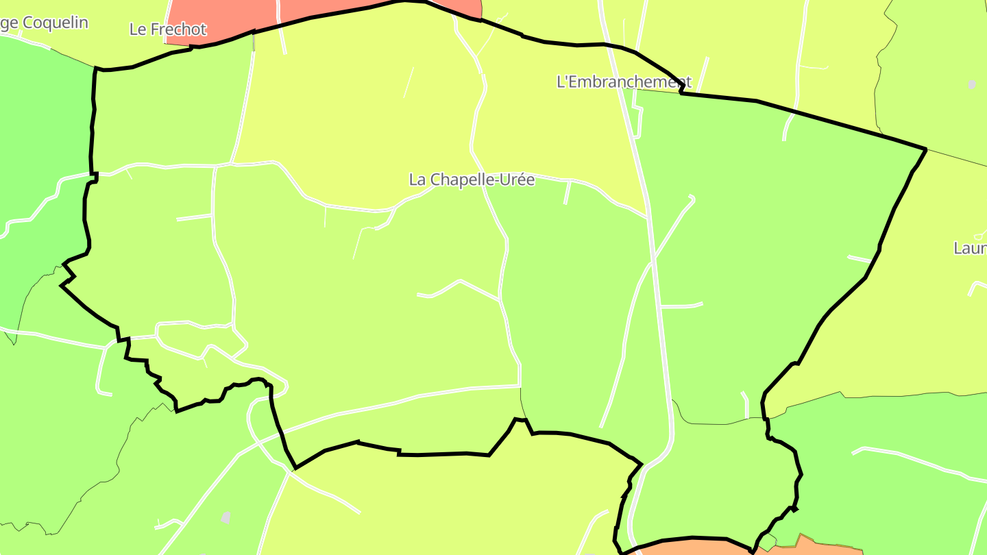 Carte des prix de l'immobilier La Chapelle-Urée