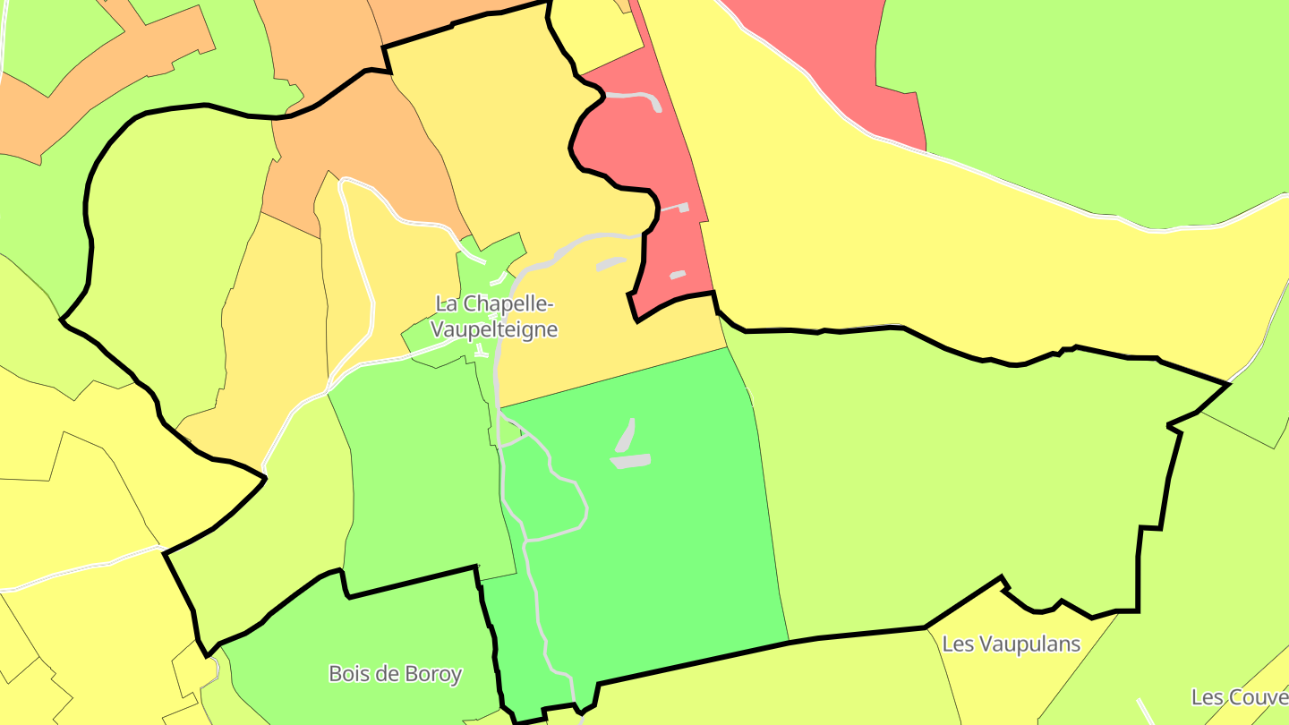 Carte des prix de l'immobilier La Chapelle-Vaupelteigne