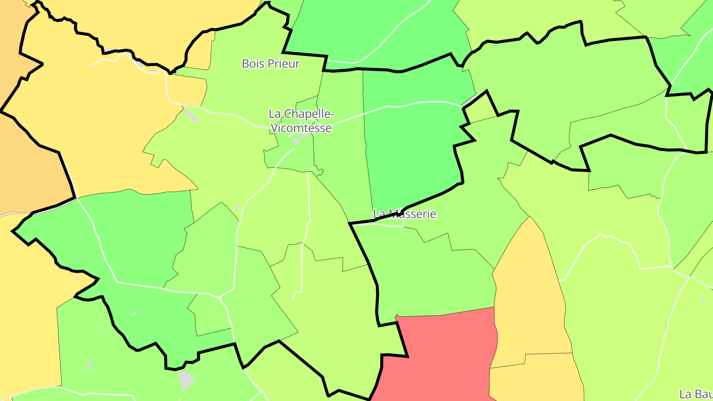 Carte des prix de l'immobilier La Chapelle-Vicomtesse