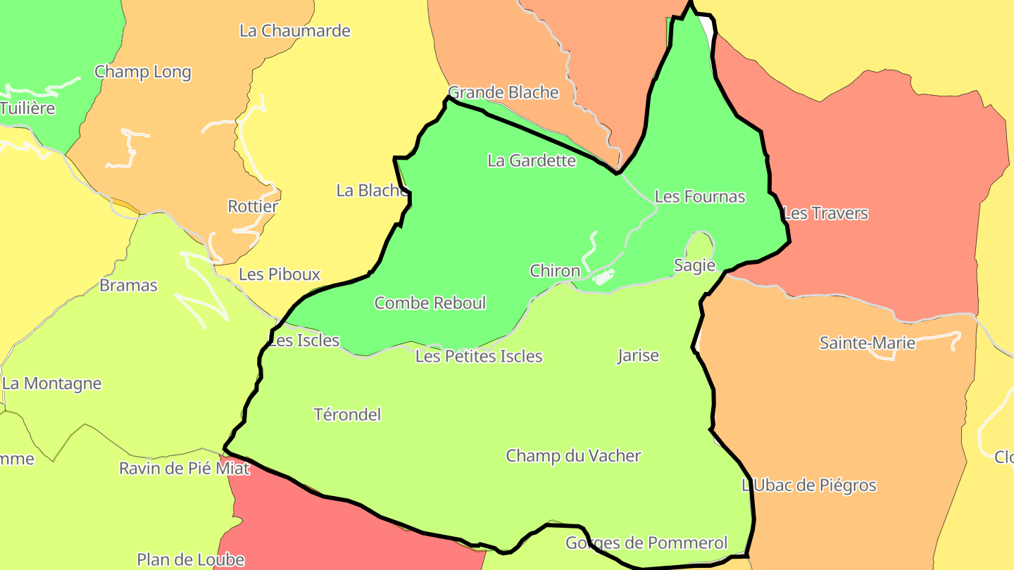 Carte des prix de l'immobilier La Charce