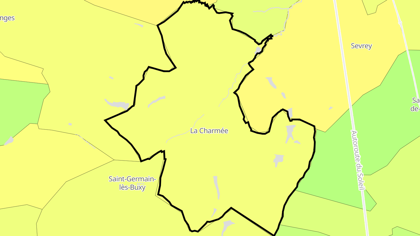 Carte des prix de l'immobilier La Charmée