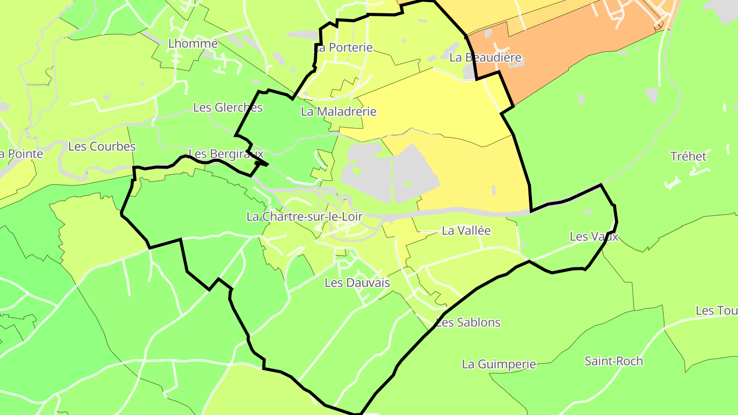 Carte des prix de l'immobilier La Chartre-sur-le-Loir