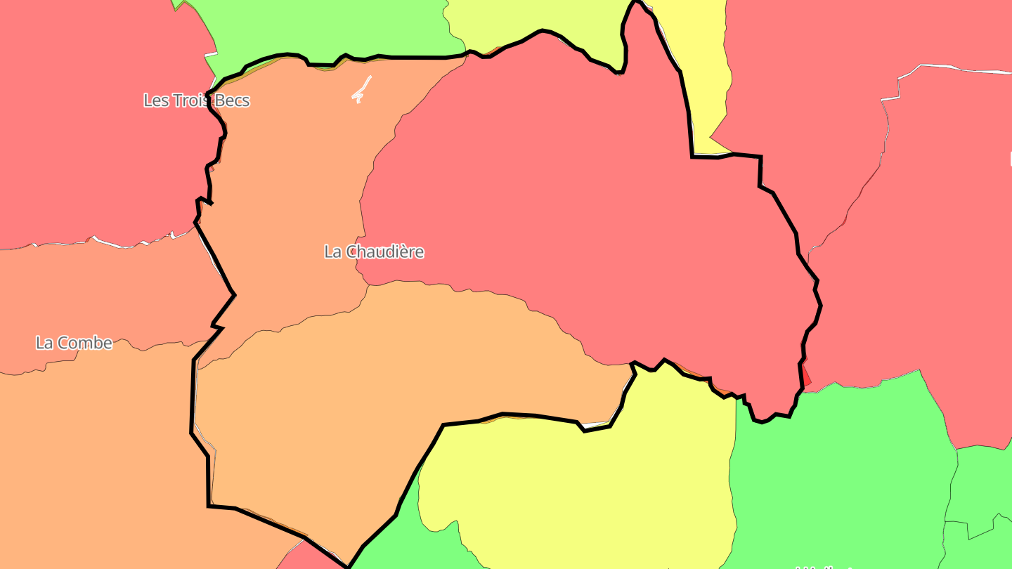 Carte des prix de l'immobilier La Chaudière