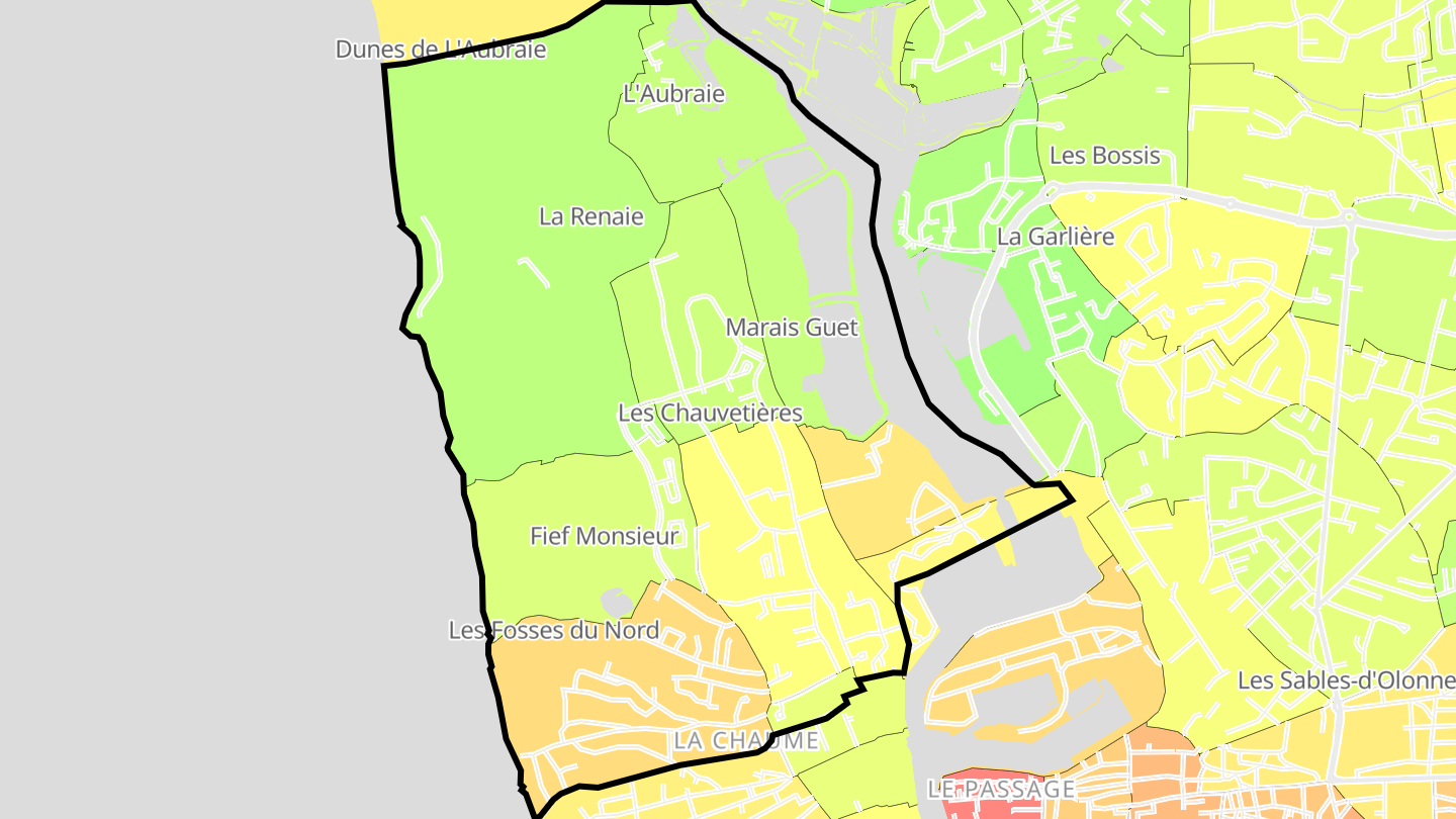 Carte des prix de l'immobilier La Chaume Nord