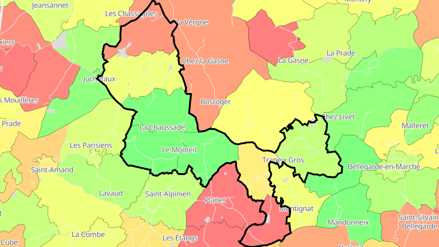 Carte des prix de l'immobilier La Chaussade
