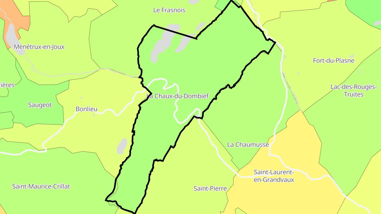 Carte des prix de l'immobilier La Chaux-du-Dombief