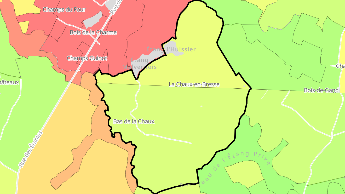 Carte des prix de l'immobilier La Chaux-en-Bresse