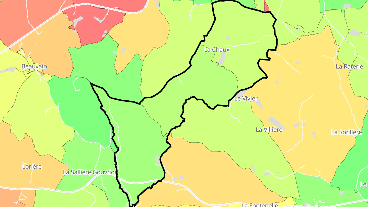 Carte des prix de l'immobilier La Chaux