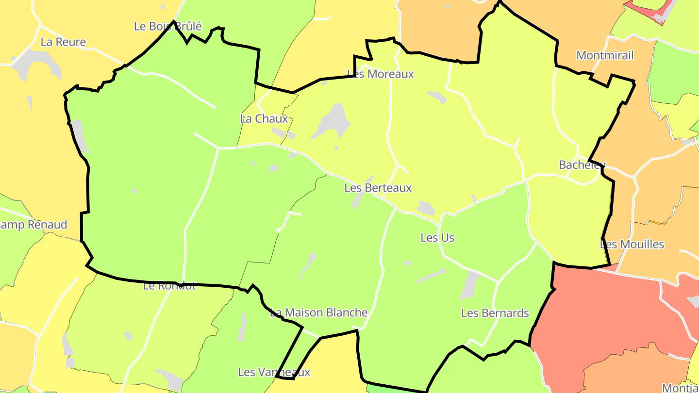 Carte des prix de l'immobilier La Chaux