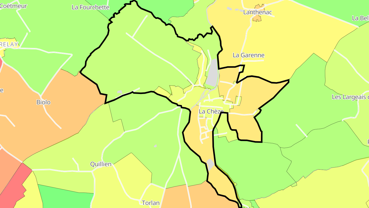 Carte des prix de l'immobilier La Chèze