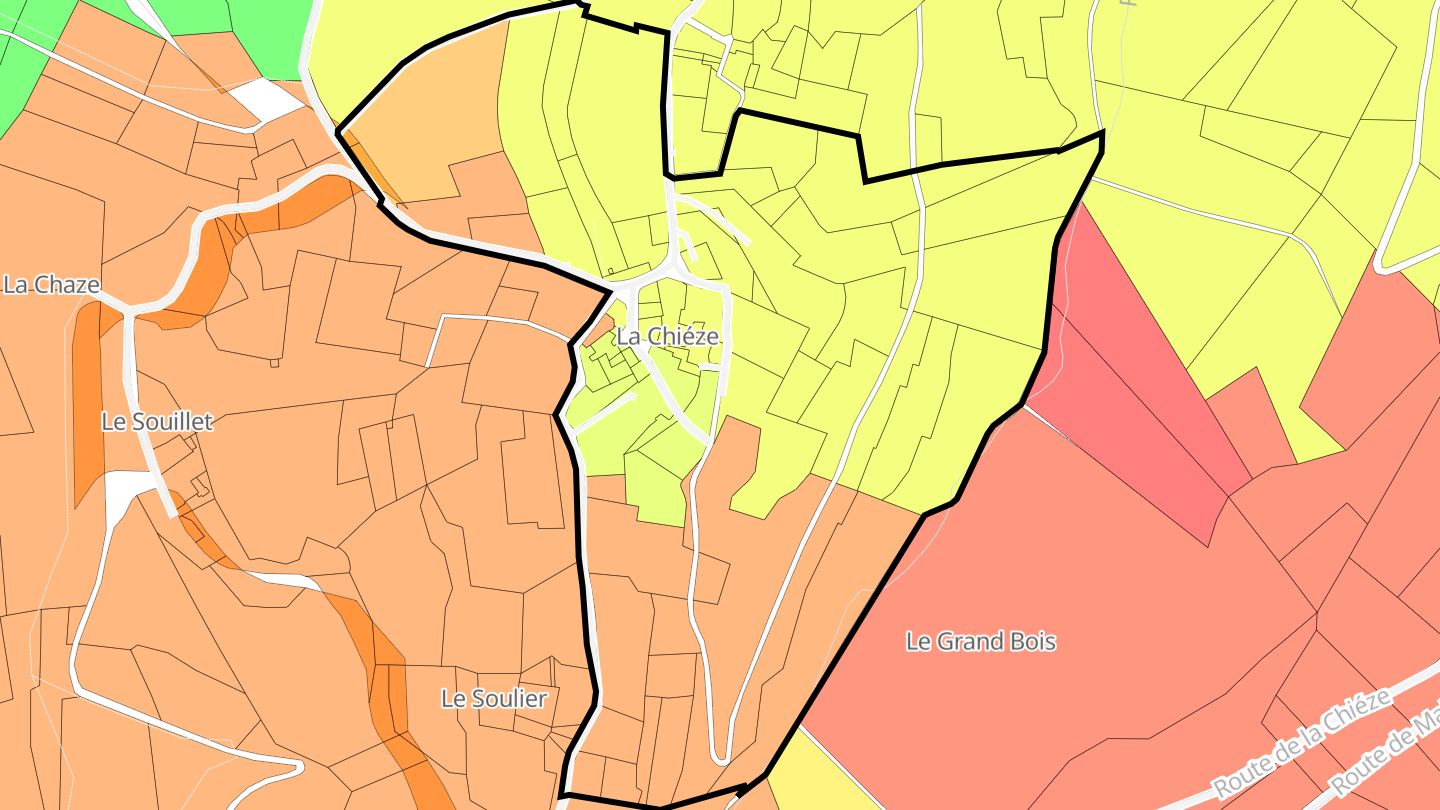 Carte des prix de l'immobilier La Chièze