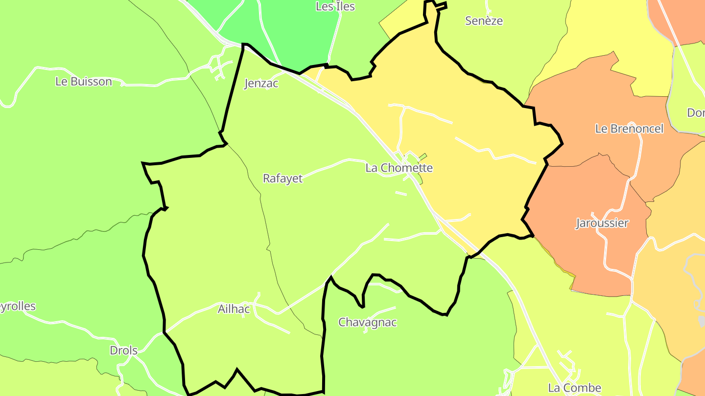 Carte des prix de l'immobilier La Chomette