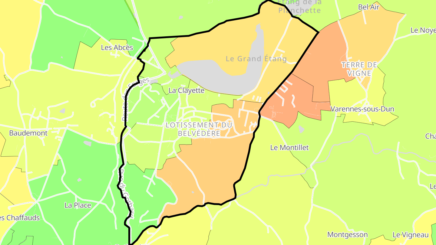 Carte des prix de l'immobilier La Clayette