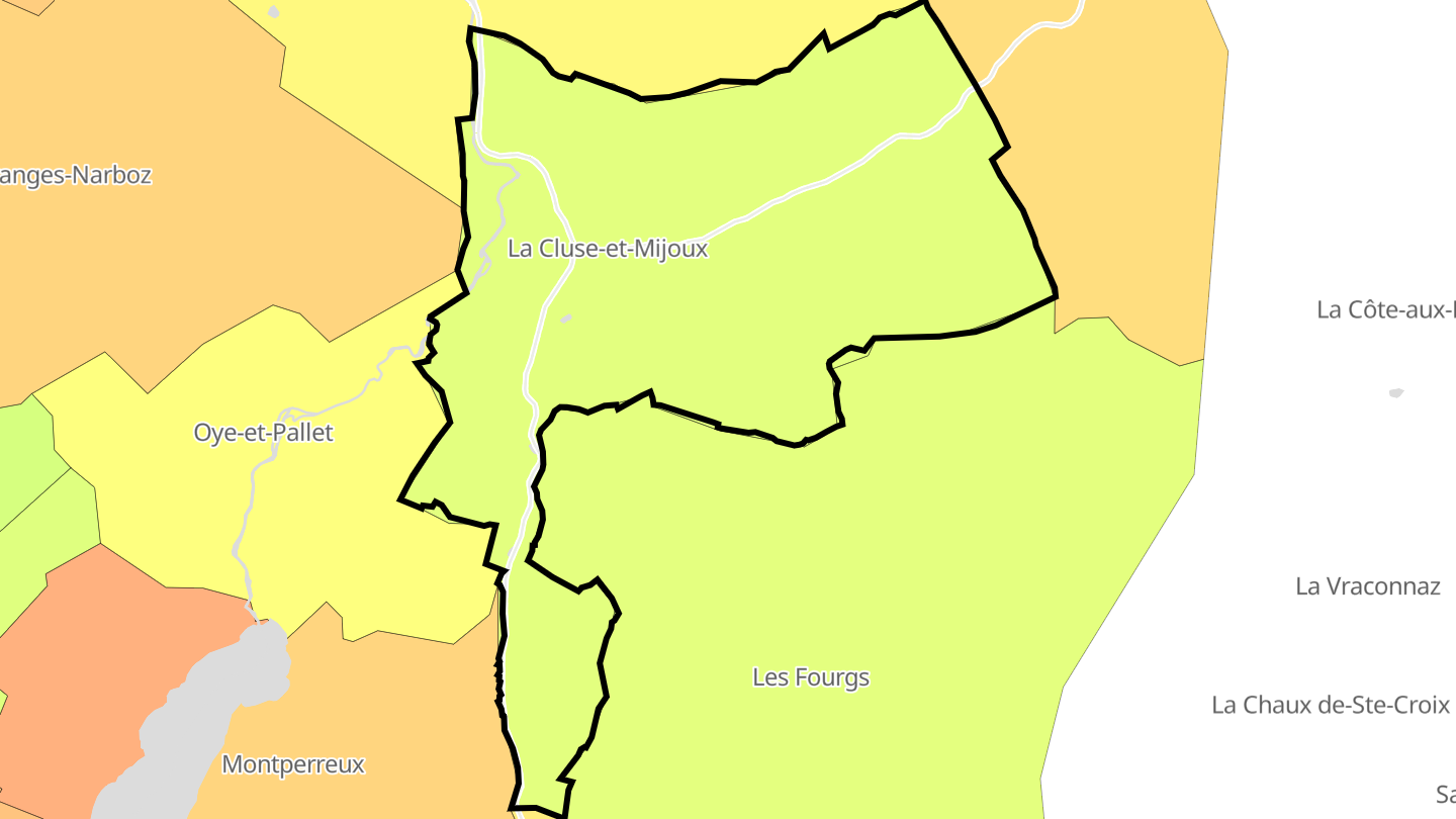 Carte des prix de l'immobilier La Cluse-et-Mijoux