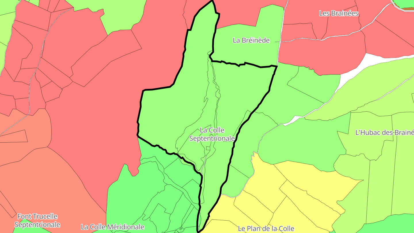 Carte des prix de l'immobilier La Colle Septentrionale