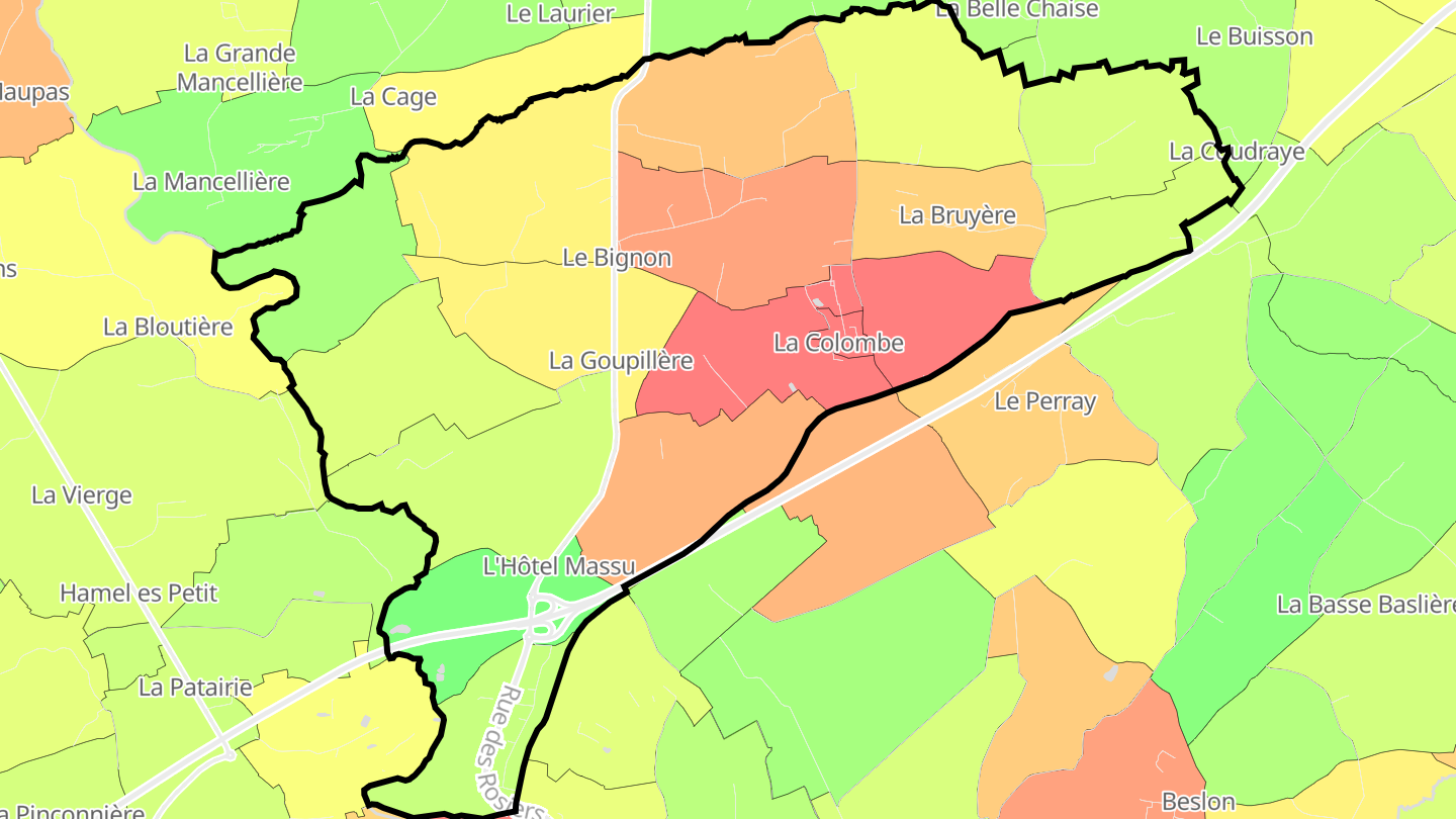 Carte des prix de l'immobilier La Colombe
