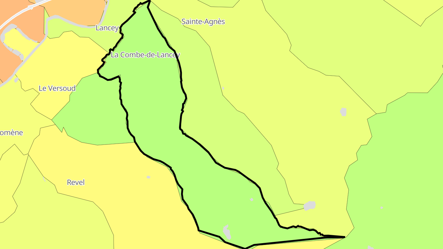 Carte des prix de l'immobilier La Combe-de-Lancey