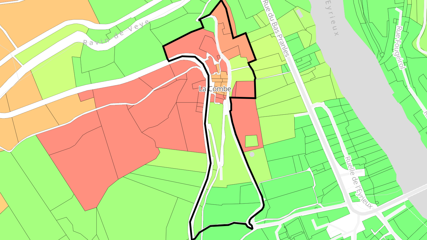 Carte des prix de l'immobilier La Combe