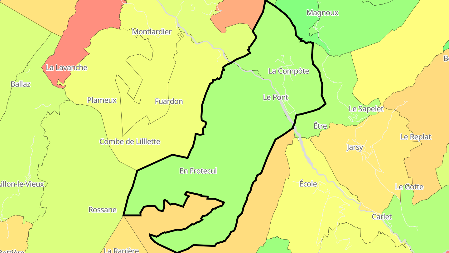 Carte des prix de l'immobilier La Compôte