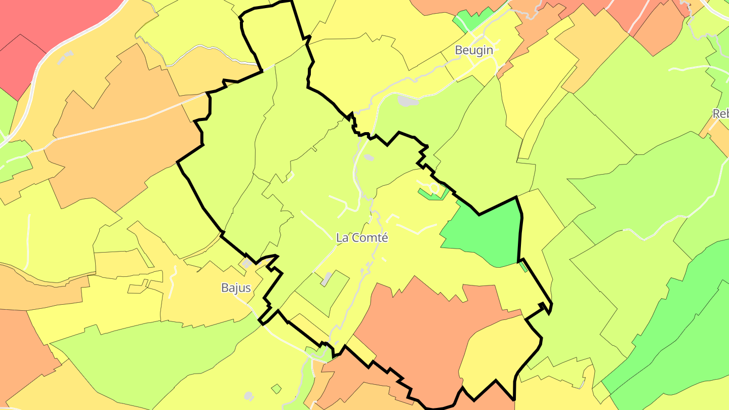 Carte des prix de l'immobilier La Comté