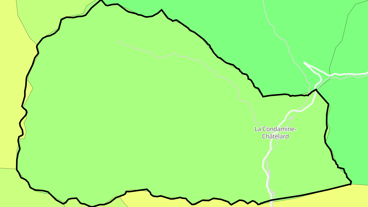 Carte des prix de l'immobilier La Condamine-Châtelard