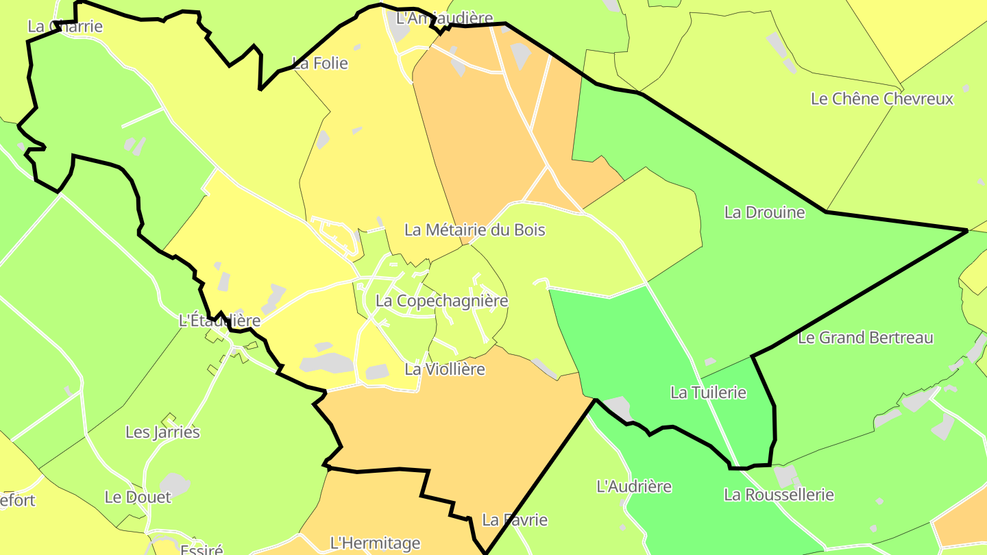 Carte des prix de l'immobilier La Copechagnière