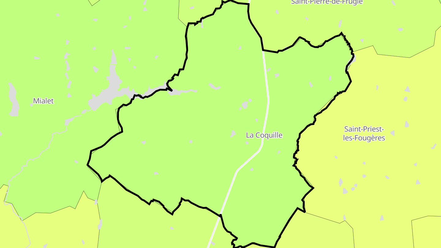 Carte des prix de l'immobilier La Coquille