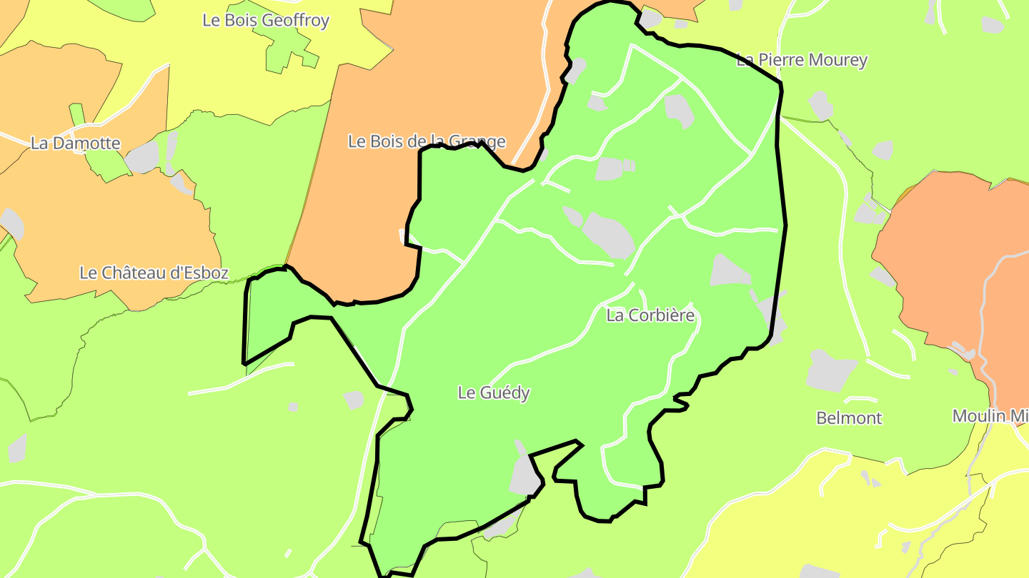 Carte des prix de l'immobilier La Corbière