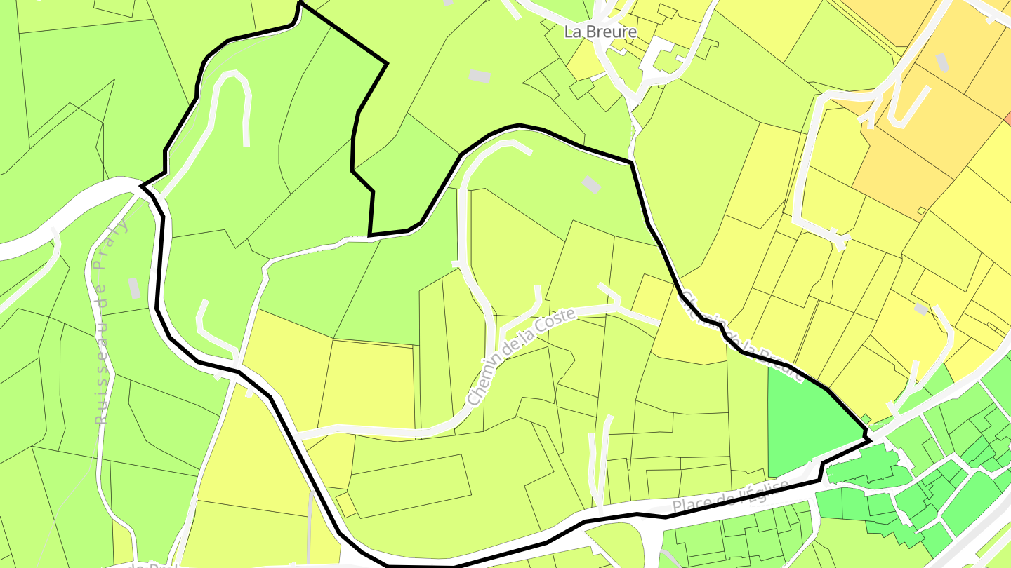 Carte des prix de l'immobilier La Coste