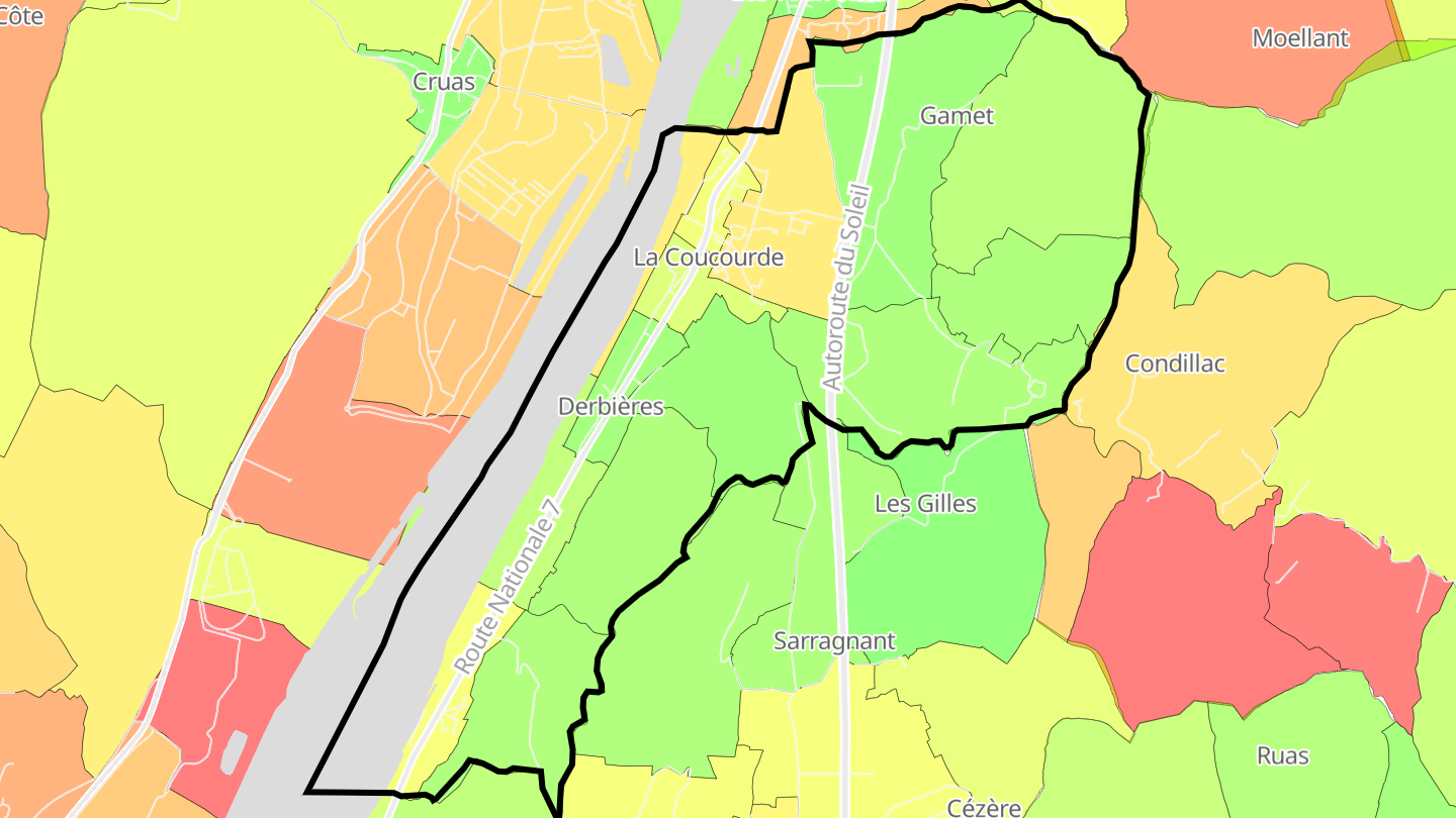 Carte des prix de l'immobilier La Coucourde