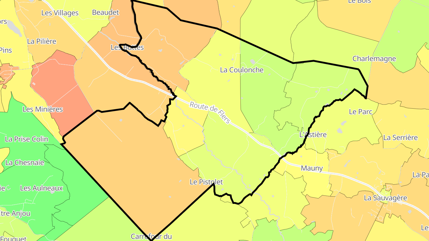 Carte des prix de l'immobilier La Coulonche