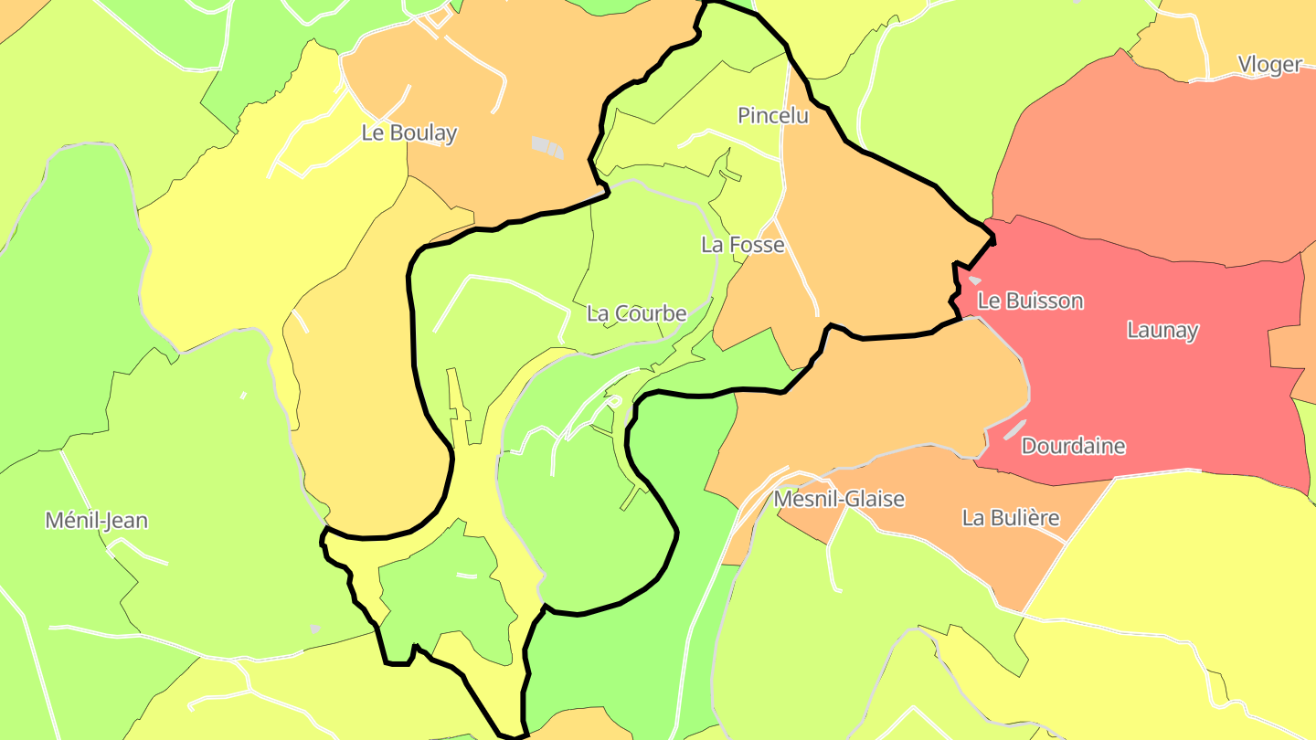 Carte des prix de l'immobilier La Courbe