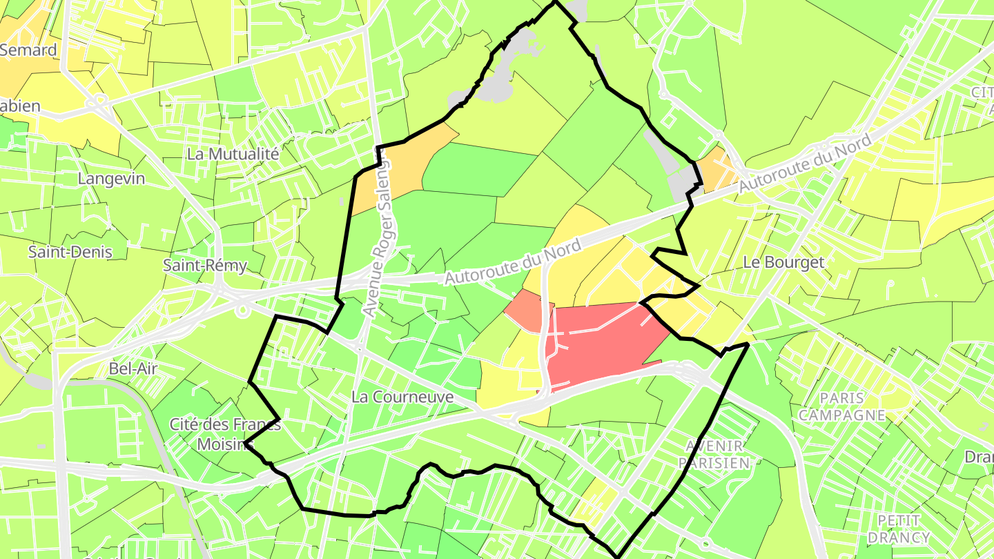Carte des prix de l'immobilier La Courneuve
