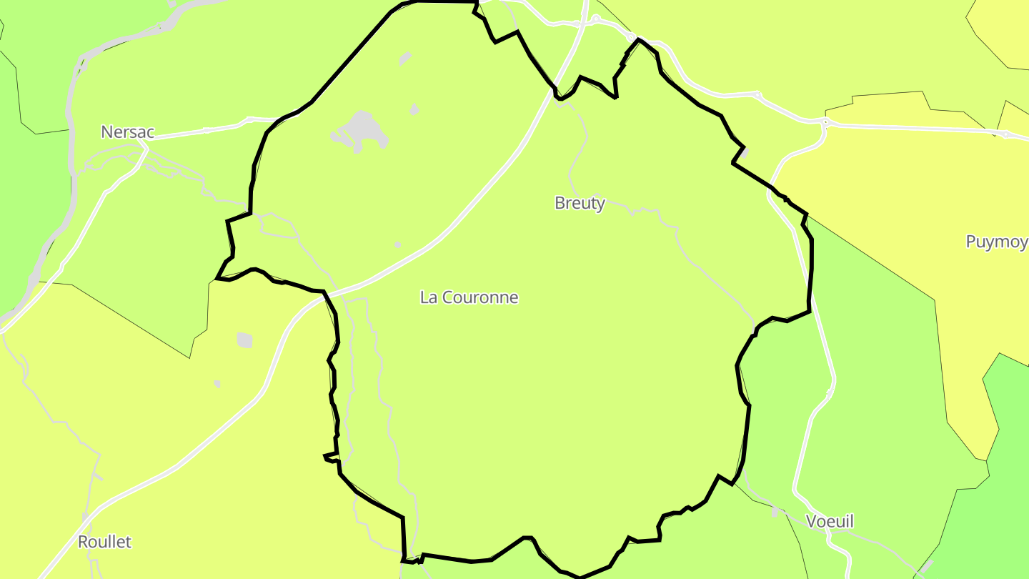 Carte des prix de l'immobilier La Couronne