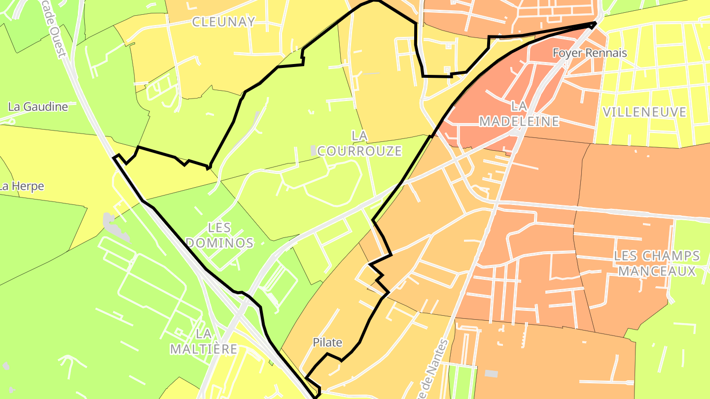 Carte des prix de l'immobilier La Courrouze
