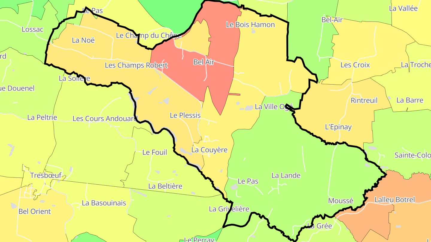 Carte des prix de l'immobilier La Couyère