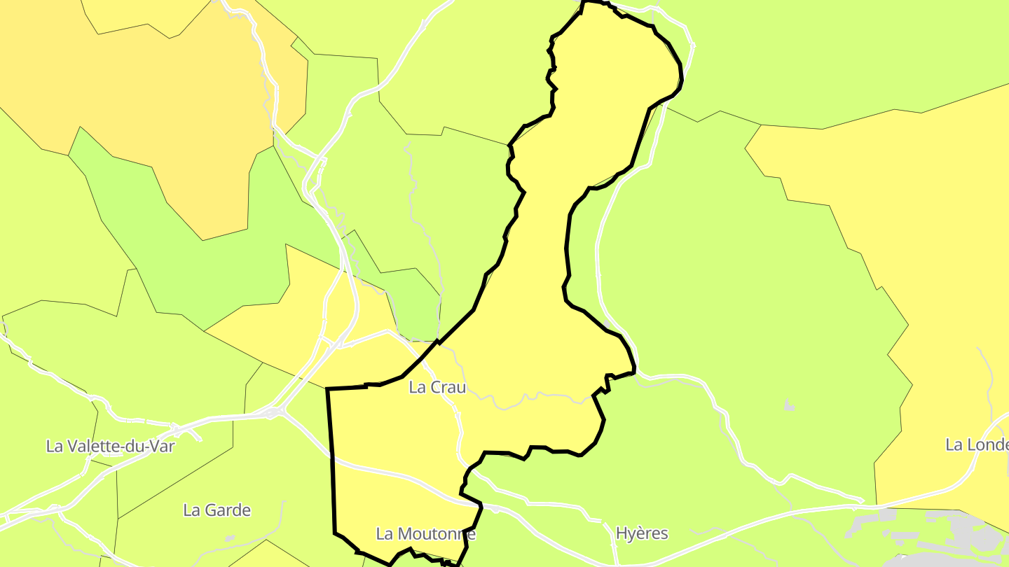 Carte des prix de l'immobilier La Crau