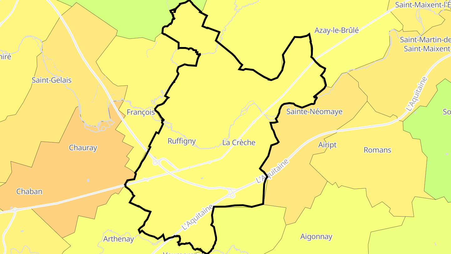 Carte des prix de l'immobilier La Crèche