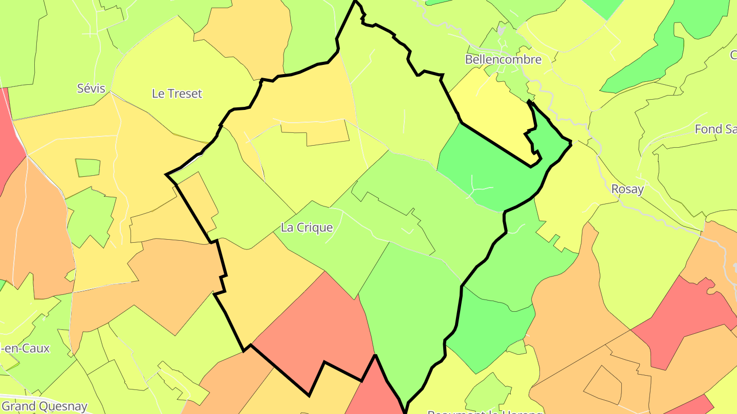 Carte des prix de l'immobilier La Crique