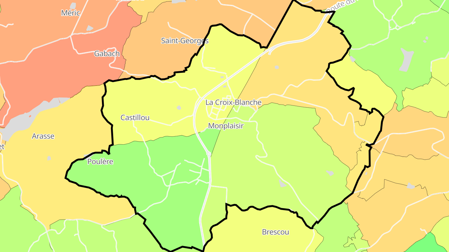 Carte des prix de l'immobilier La Croix-Blanche