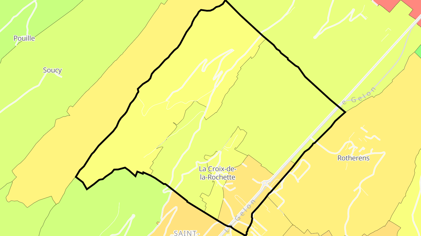 Carte des prix de l'immobilier La Croix-de-la-Rochette