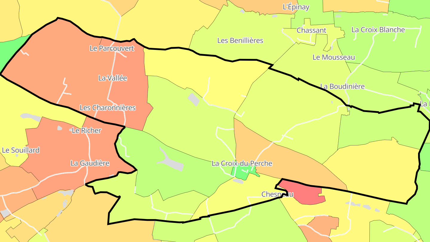 Carte des prix de l'immobilier La Croix-du-Perche
