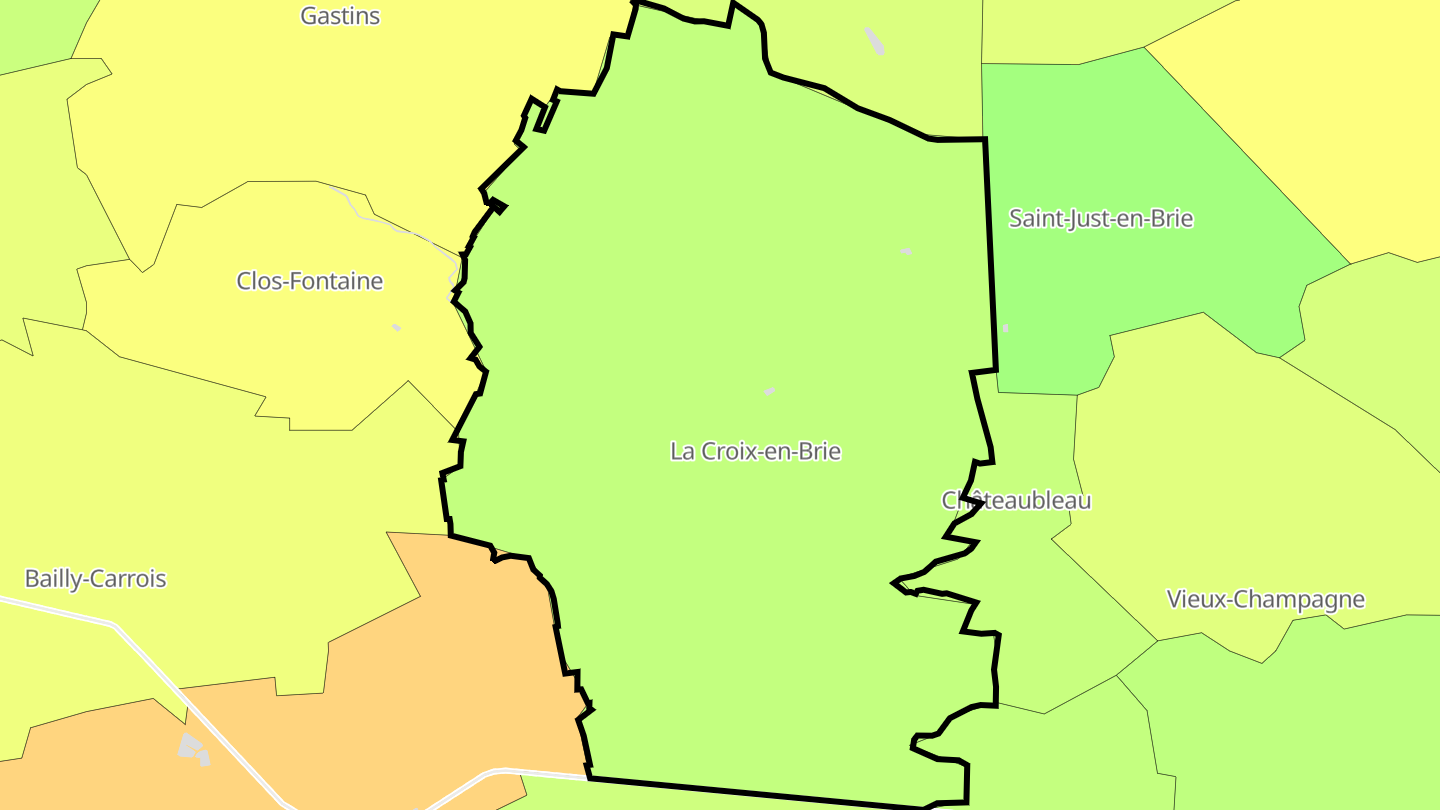 Carte des prix de l'immobilier La Croix-en-Brie