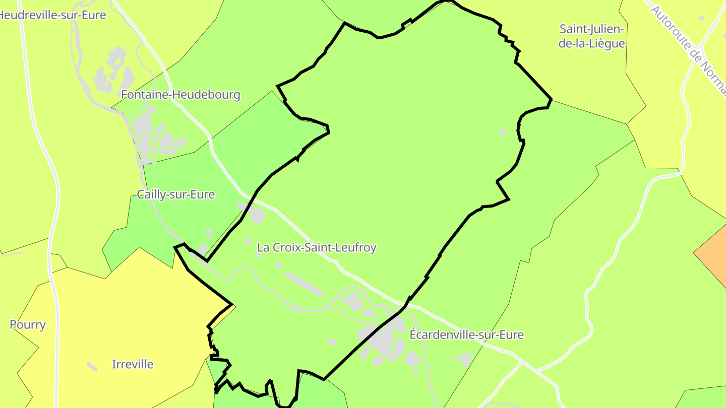 Carte des prix de l'immobilier La Croix-Saint-Leufroy