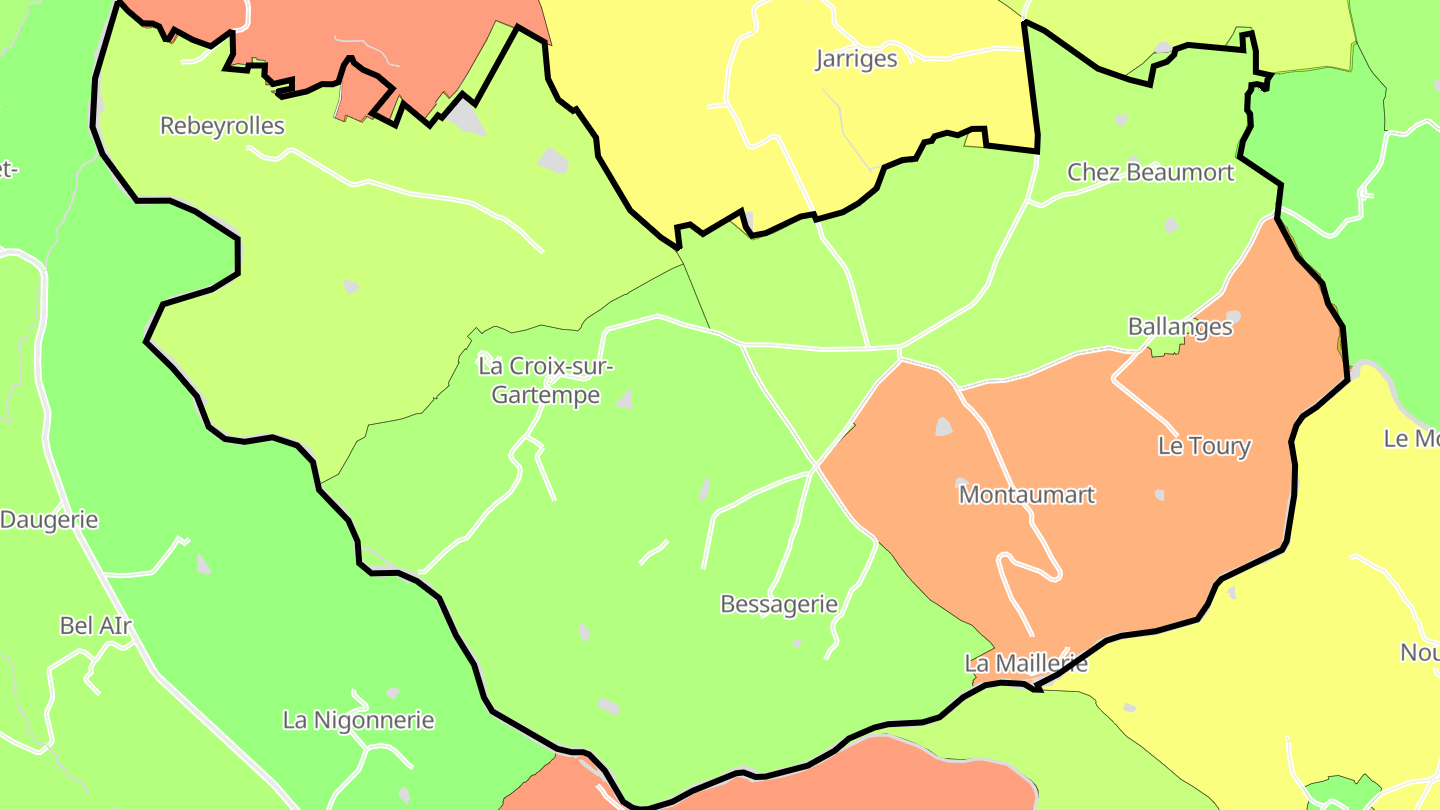 Carte des prix de l'immobilier La Croix-sur-Gartempe