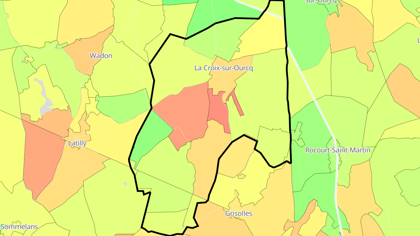 Carte des prix de l'immobilier La Croix-sur-Ourcq