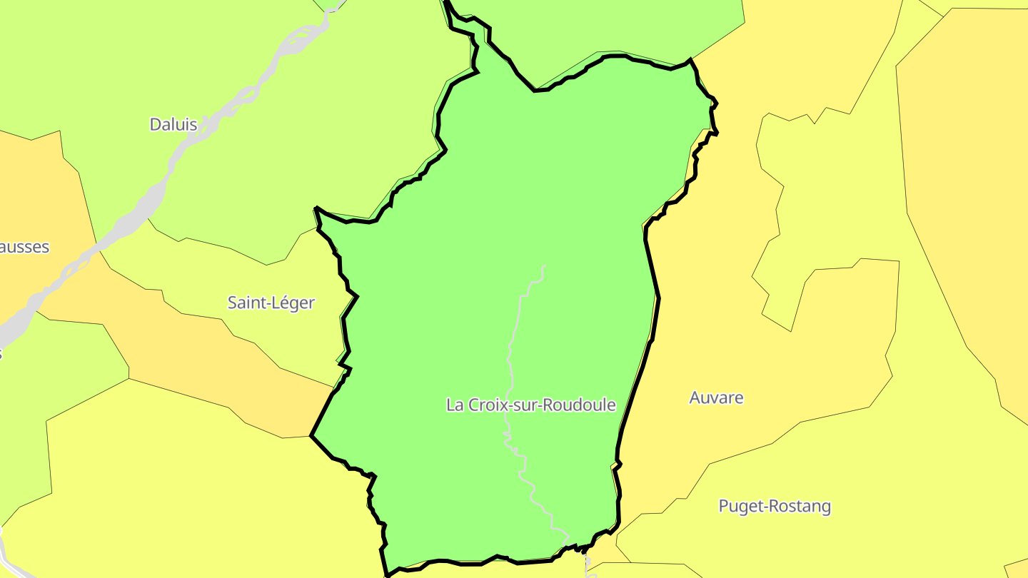 Carte des prix de l'immobilier La Croix-sur-Roudoule