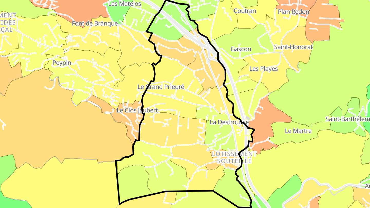 Carte des prix de l'immobilier La Destrousse